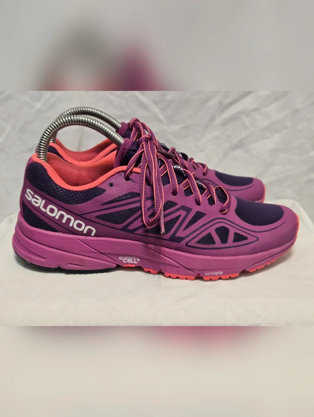 Salomon Sonic Aero Womens Cosmic Purple/pk Ortholite Running Shoes  US 7